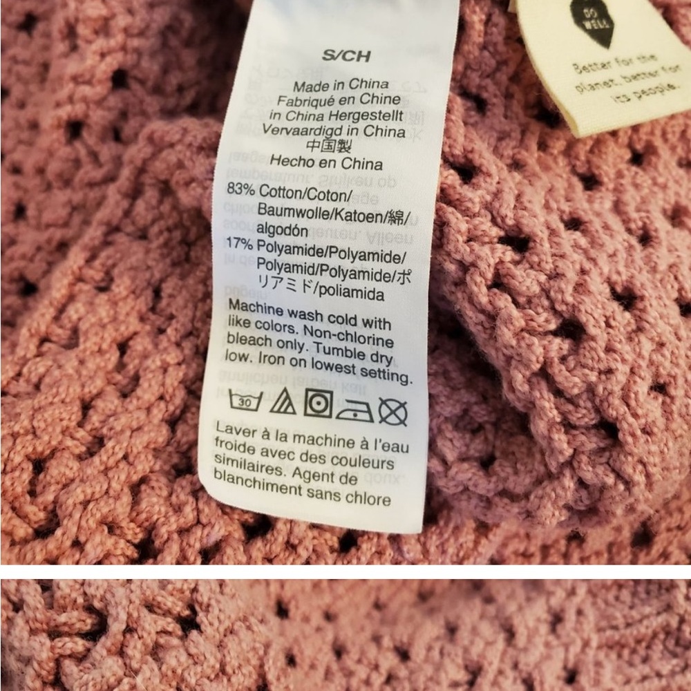 Madewell Cropped Open-Knit Sweater in Dusty Rose - Picture 8 of 9